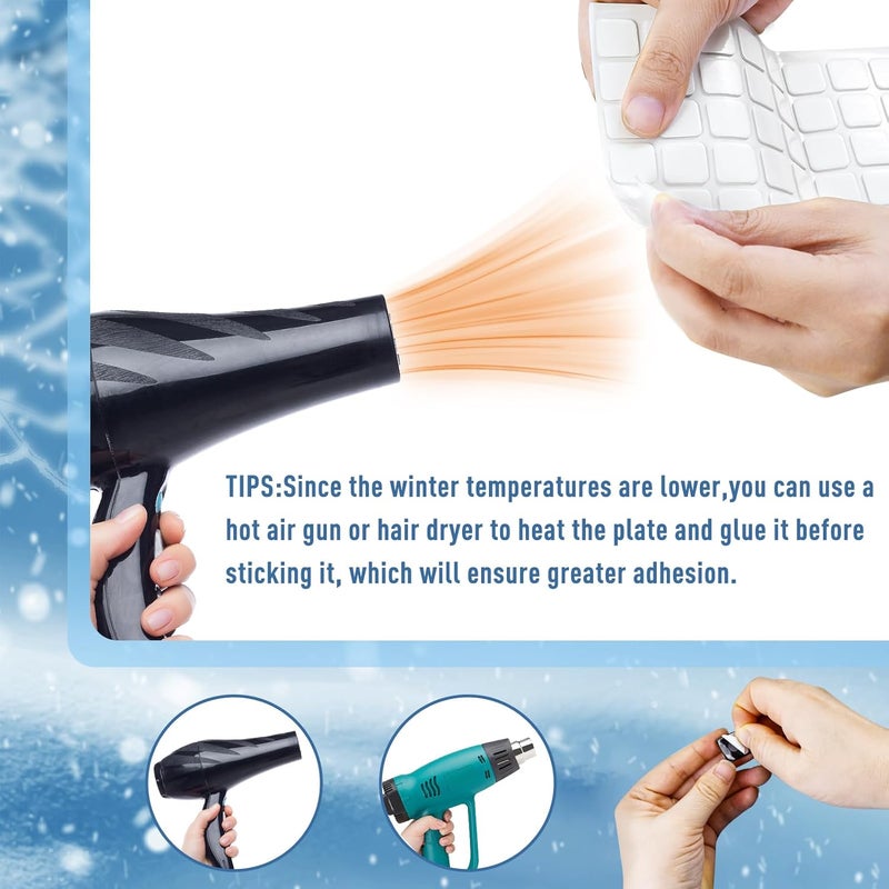 Voccos 36Pcs Snowboard Stomp Pad Pyramid Studs Anti Slip Metal Stomp Pad Snowboard Step Pad Snowboard Foot Grip Self Adhesive Snow Board Mat Provides Extra Grip for Men Women Winter Snowboarding Ski Skiing - Image 5